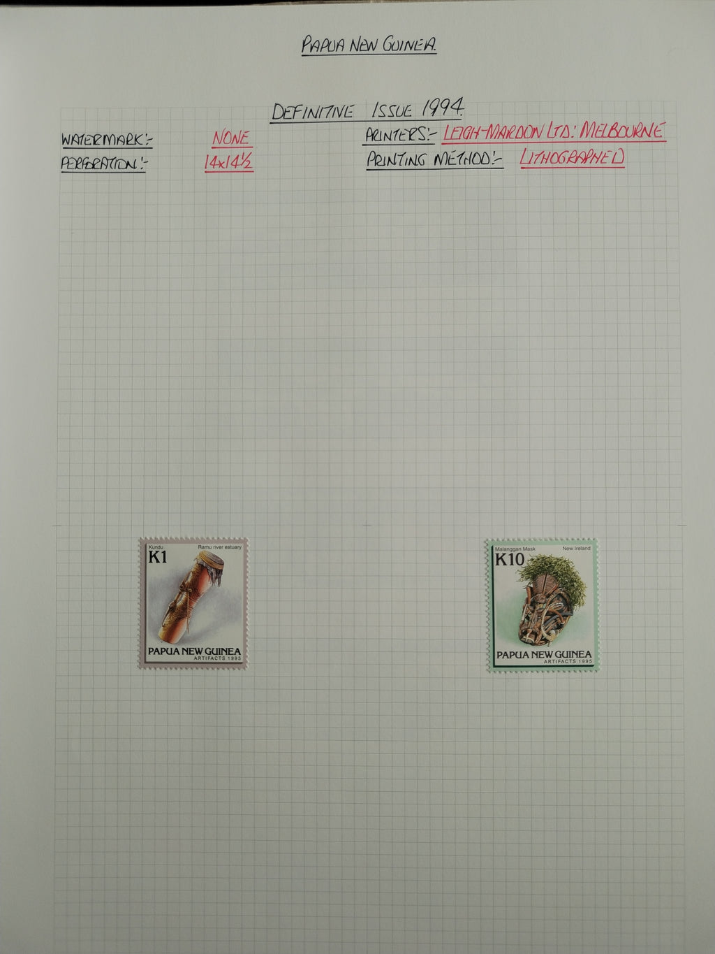 Neražená sbírka Papua Nová Guinea 1952-2003 +1000£