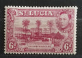 Svatá Lucie 1938-48 P13,5 6d Carmine-Lake