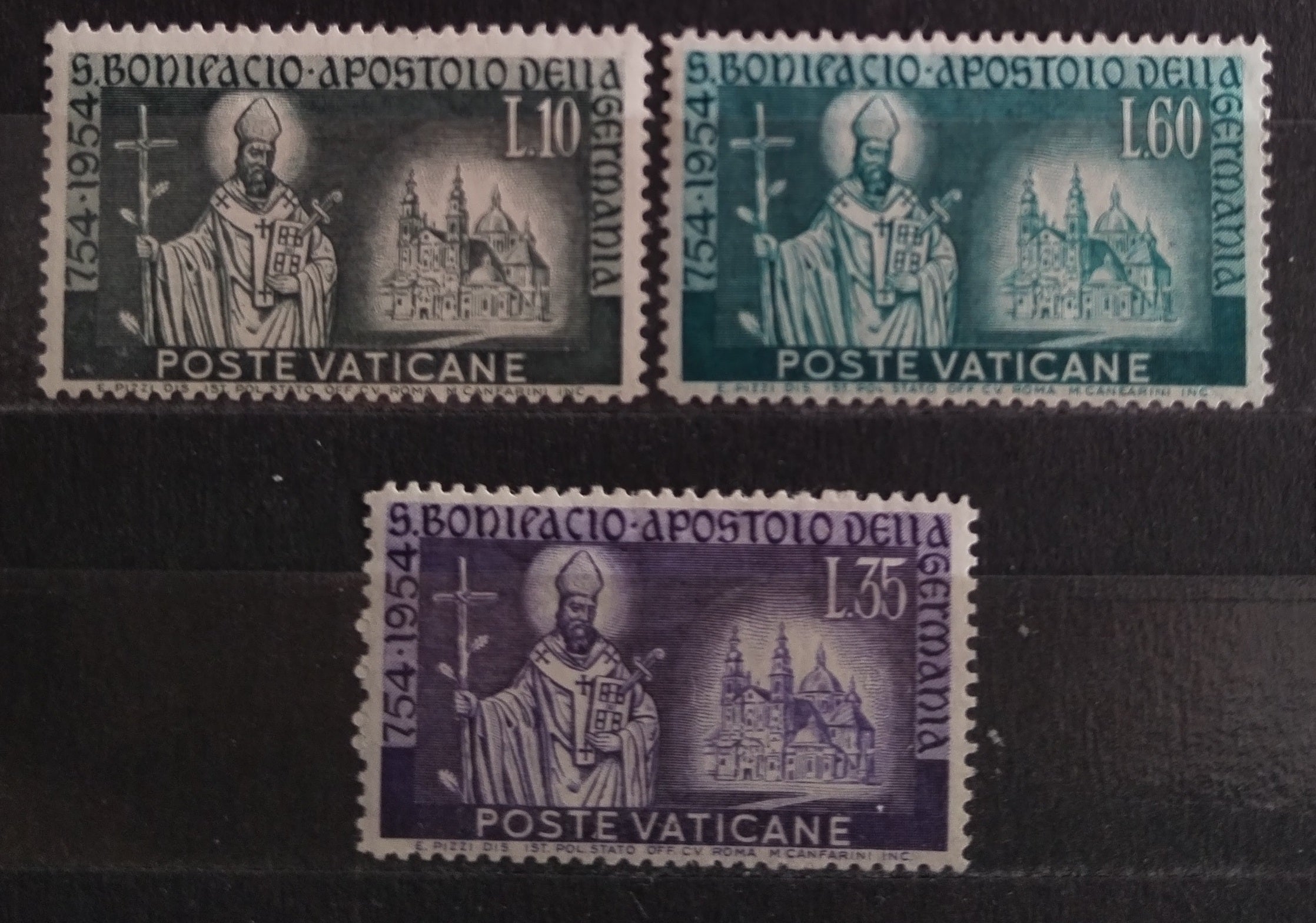 Vatikán 1955 Svatý Bonifác a kostely