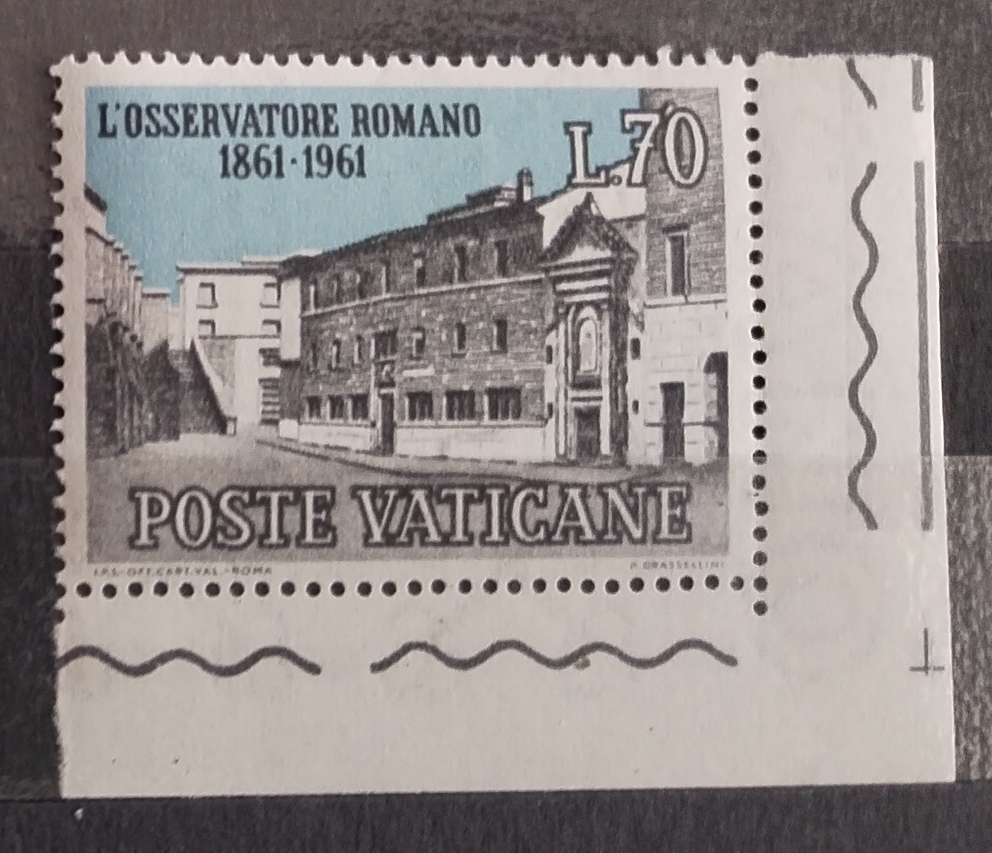 Vatikán 1961 Výročí novin 70L