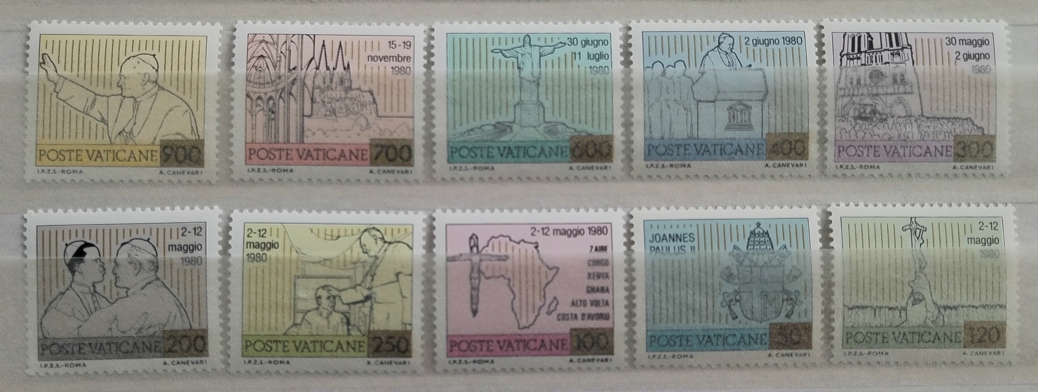 Vatikán 1981 Cesty papeže po světě (-150L)