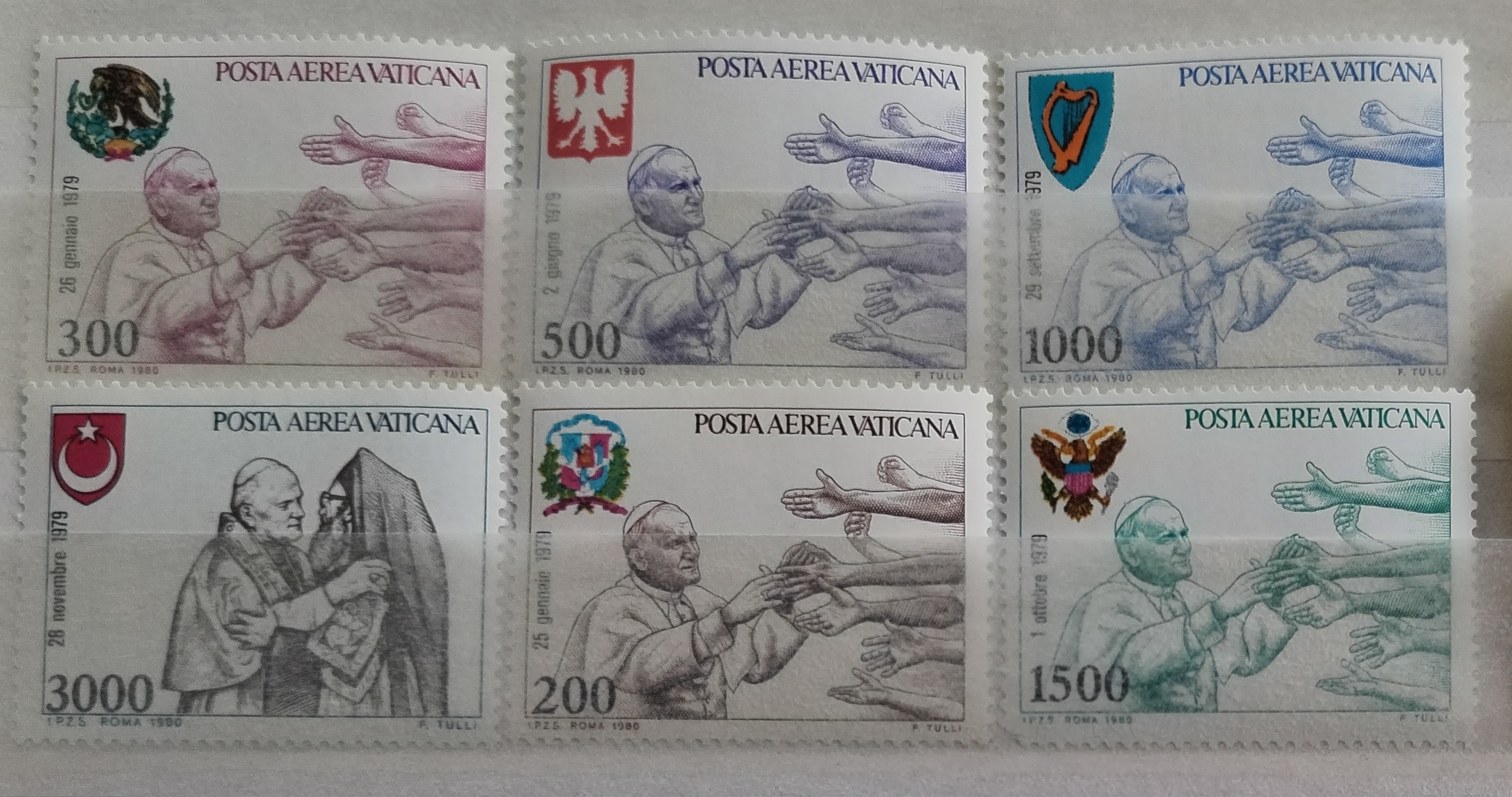 Vatikán 1980 Návštěvy papeže (-2000L)