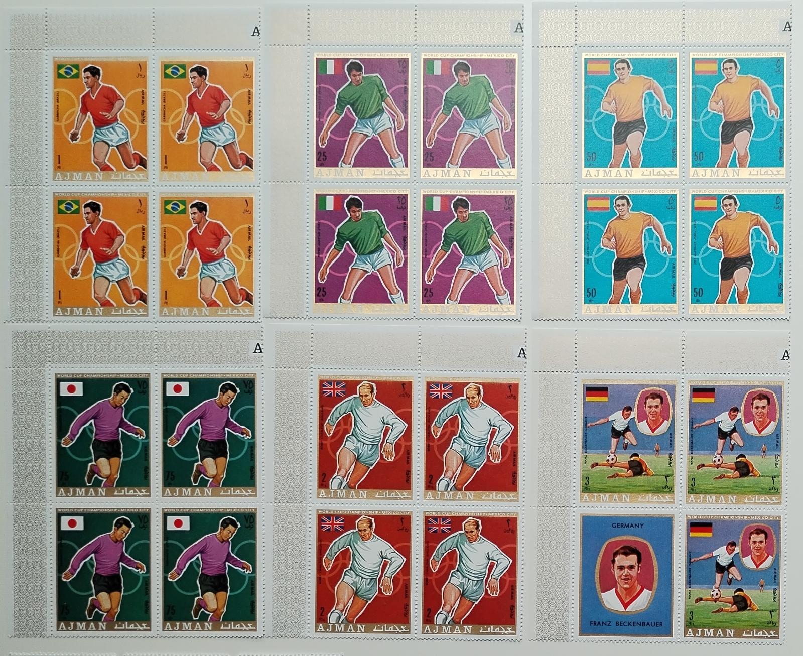 Adžmán/Ajman 1970 26€ Fotbalové mistrovství Mexiko, Sport ČTVEŘICE