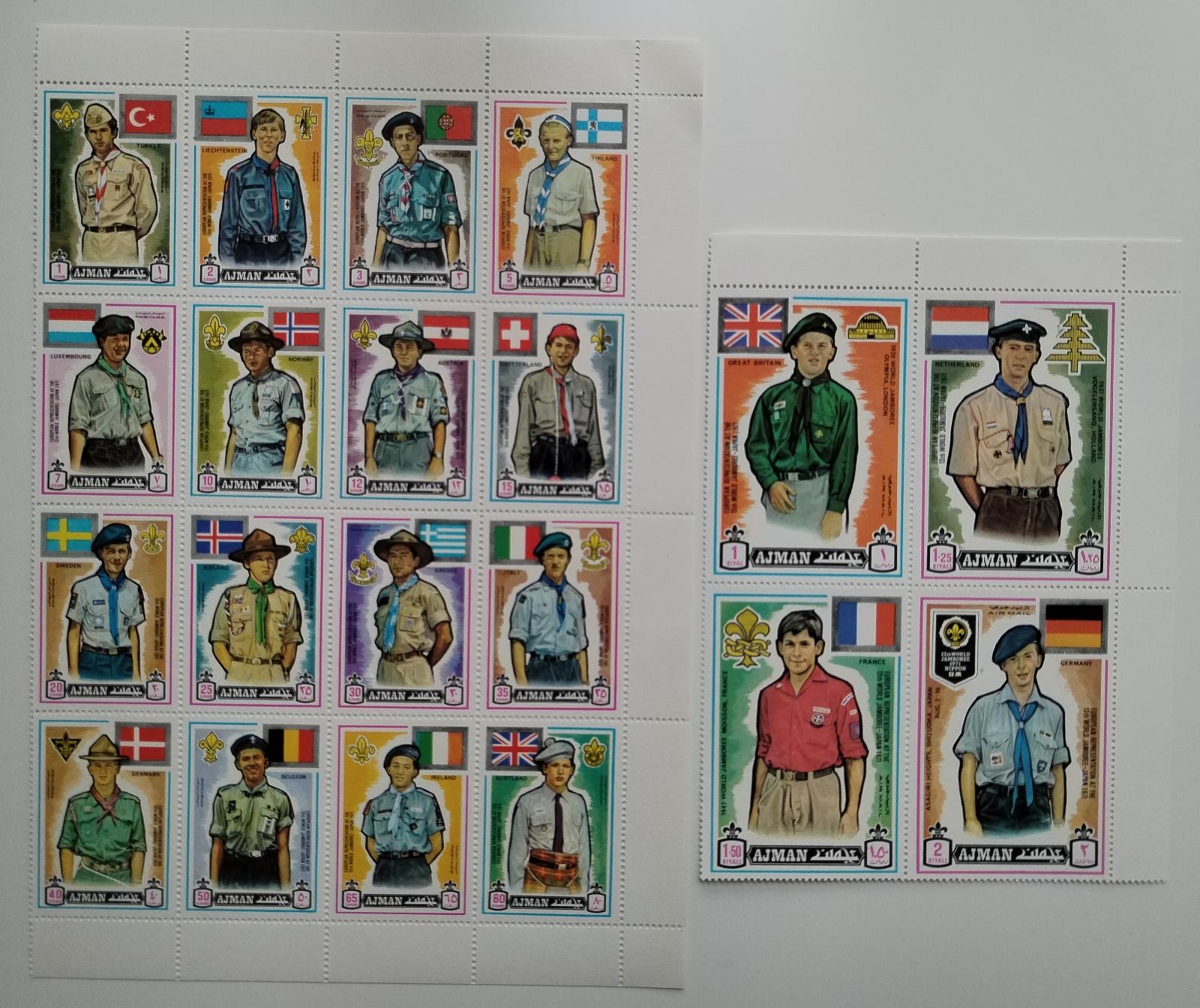 Adžmán/Ajman 1971 Mi.904-3A 10€ Světový sraz skautů Japan, Skauting