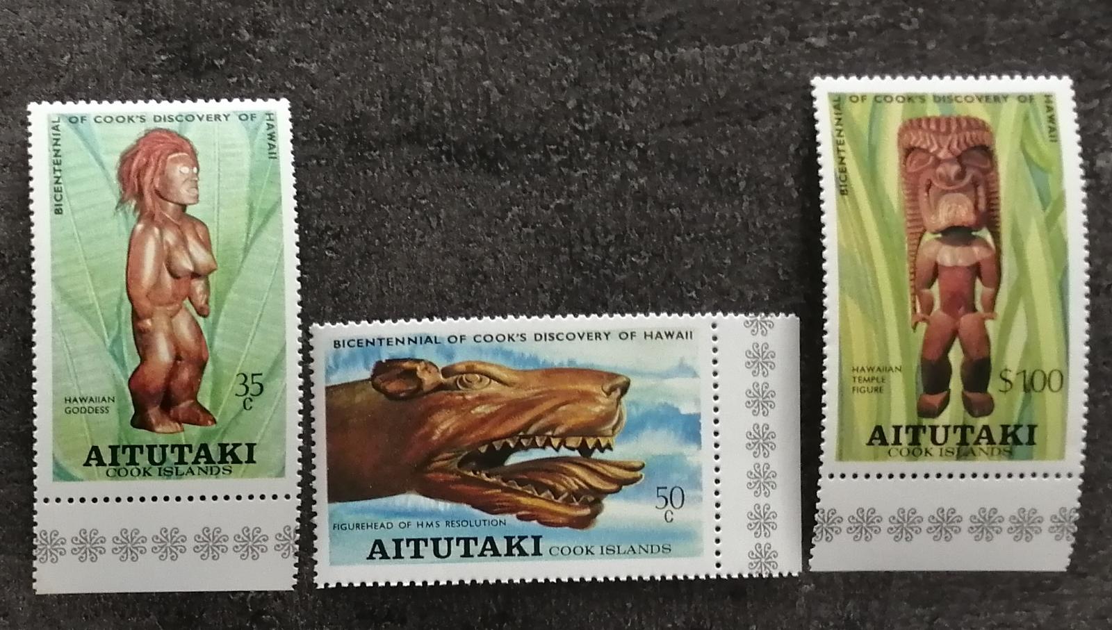 Aitutaki 1978 4€ Výročí objevení Havaje, Artefakty Pacifiku