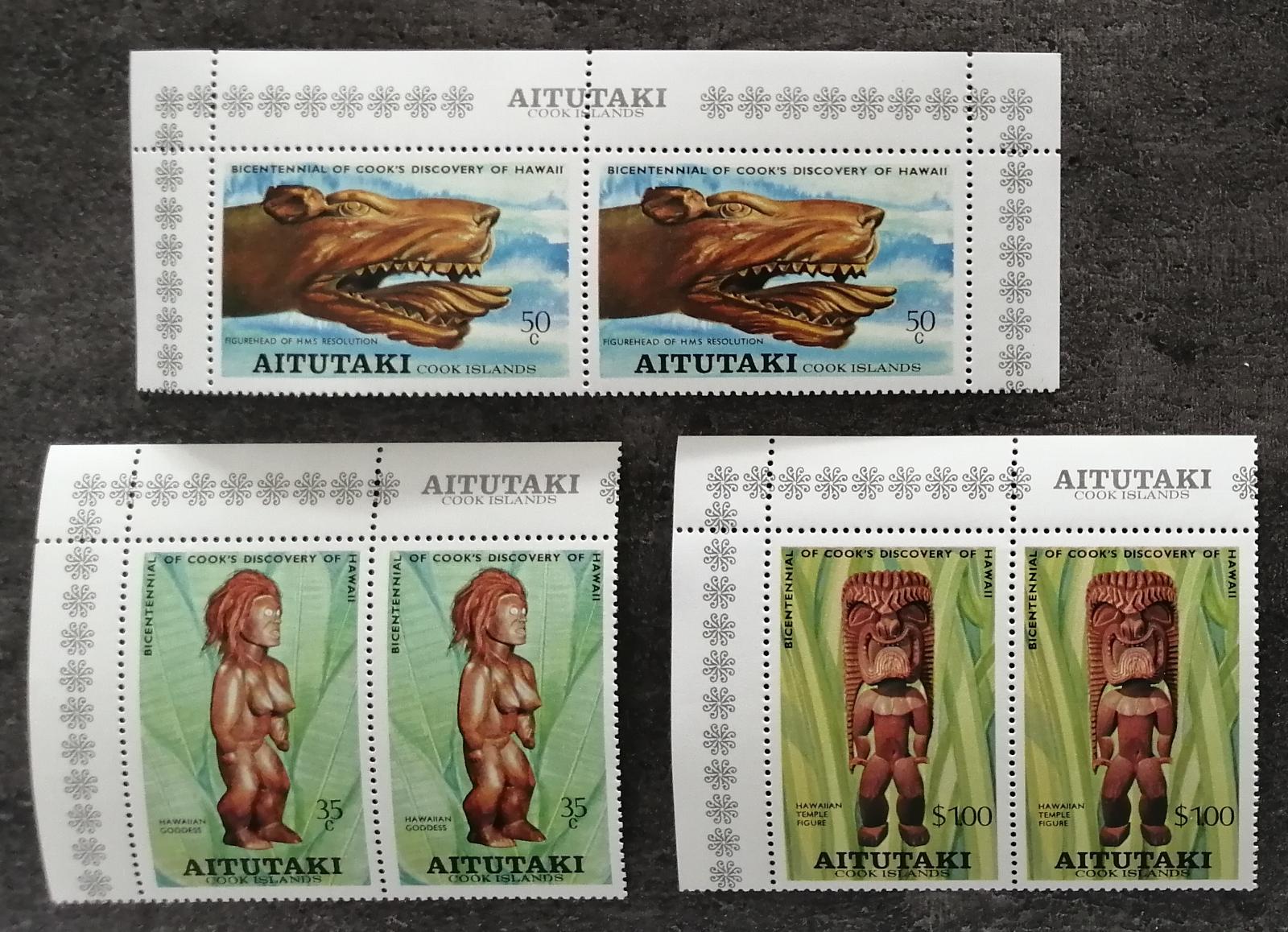 Aitutaki 1978 +8€ Výročí objevení Havaje, Artefakty Pacifiku