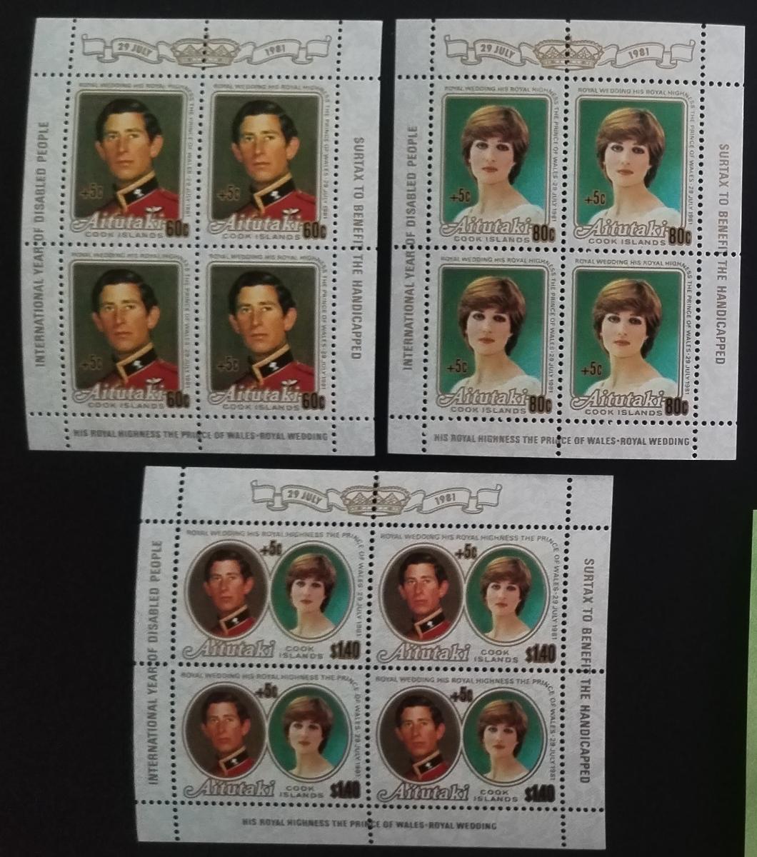 Aitutaki 1981 Komplet aršíků - Svatba princezny Diany a Charlese