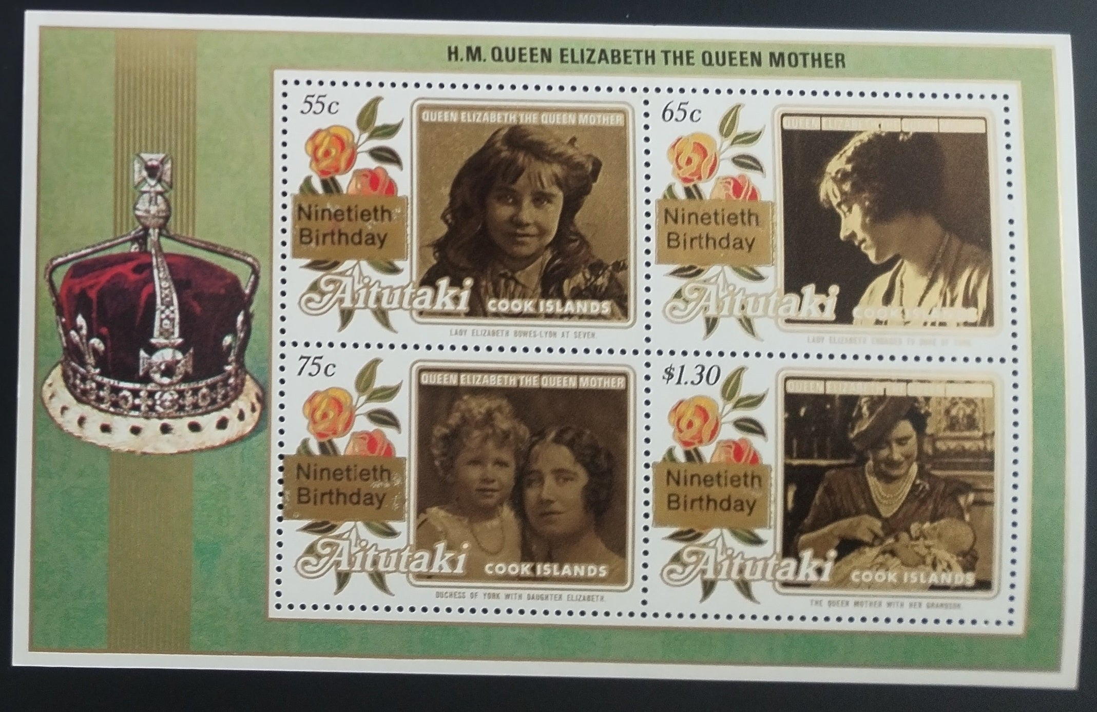 Aitutaki 1990 Narozeniny královny matky
