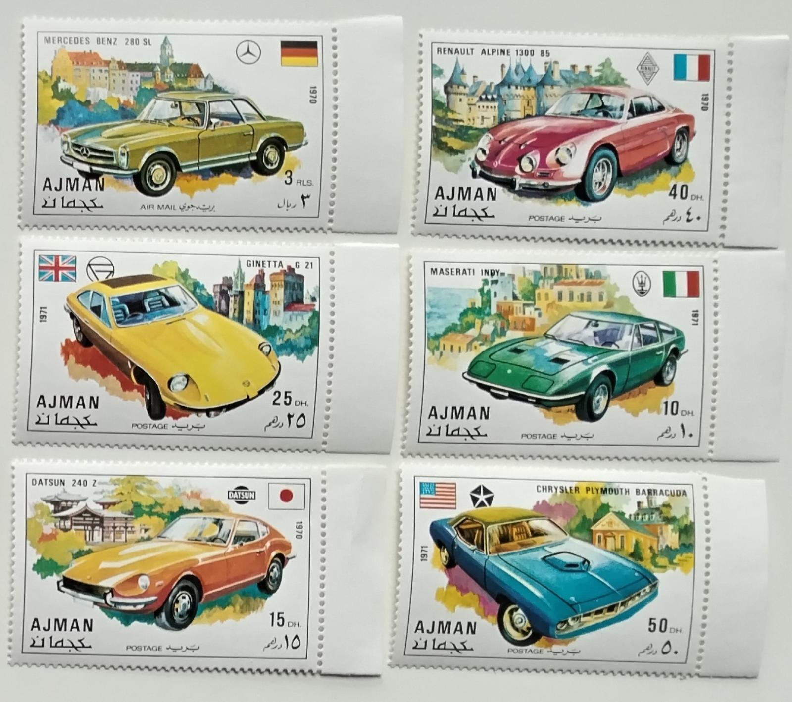 Ajman/Adžmán 1971 4€ Moderní závodní auta a vozy