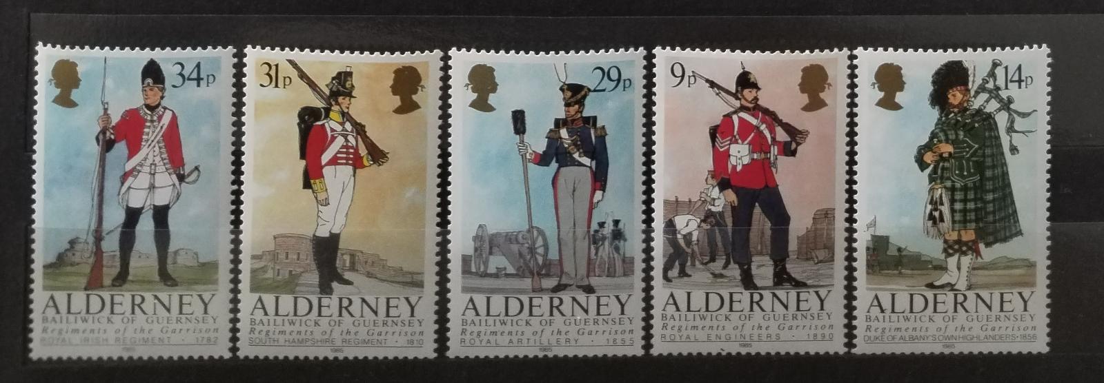 Alderney 1985 Koloniální vojáci a jejich uniformy