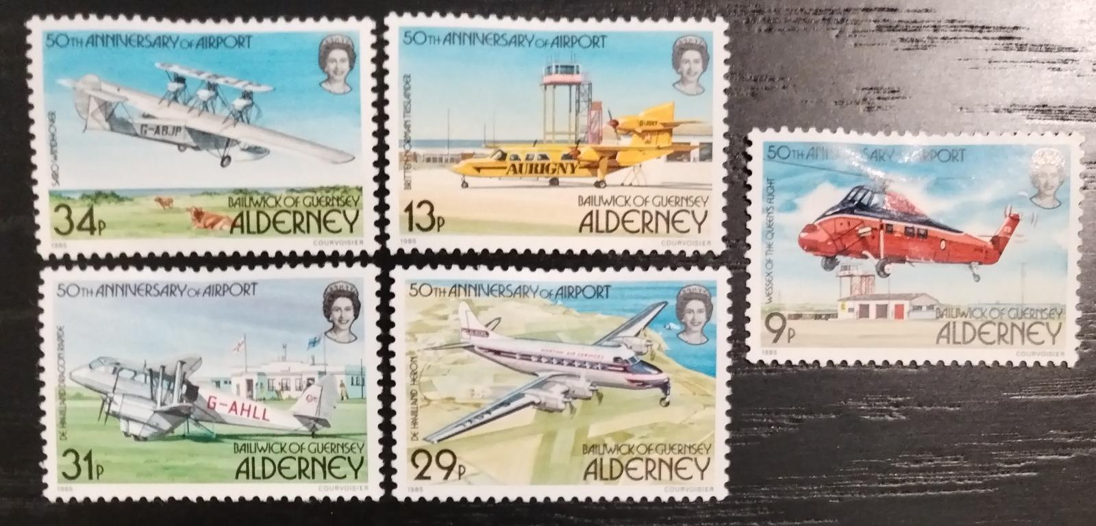 Alderney 1985# Výročí ostrovního letiště, Letadla a vrtulníky