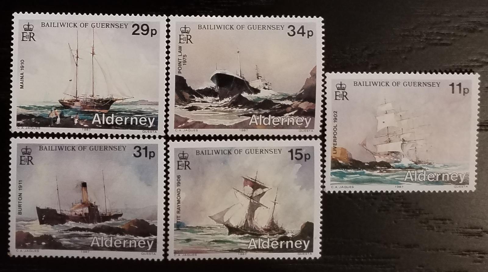 Alderney 1987# 22€ Ostrovní vraky a historické lodě