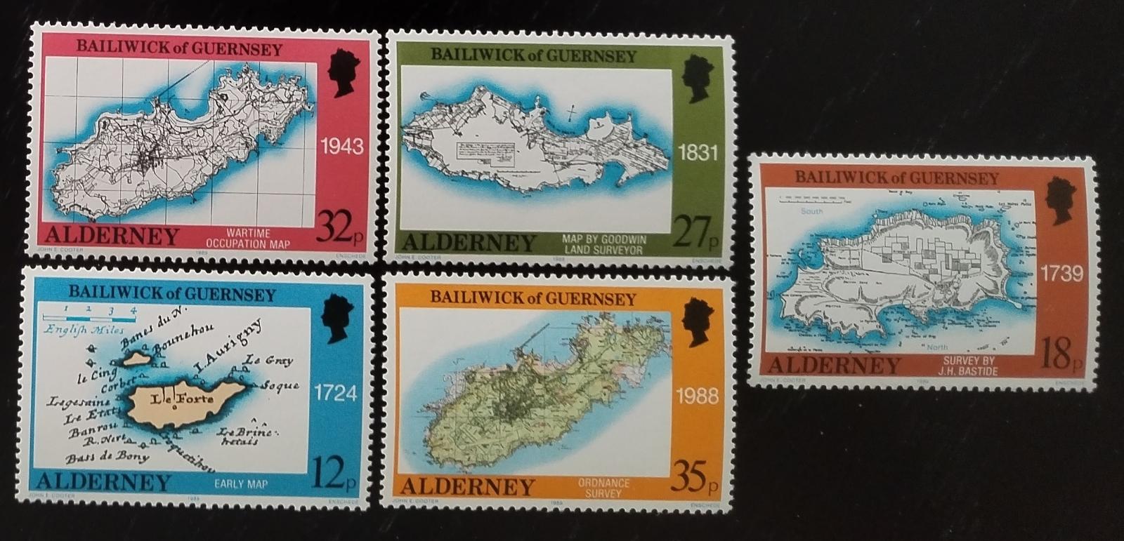 Alderney 1989 Ostrovní a historické mapy, Kartografie