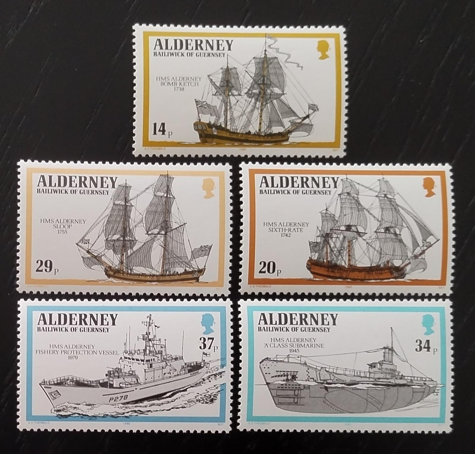 Alderney 1990 Ostrovní a historické lodě