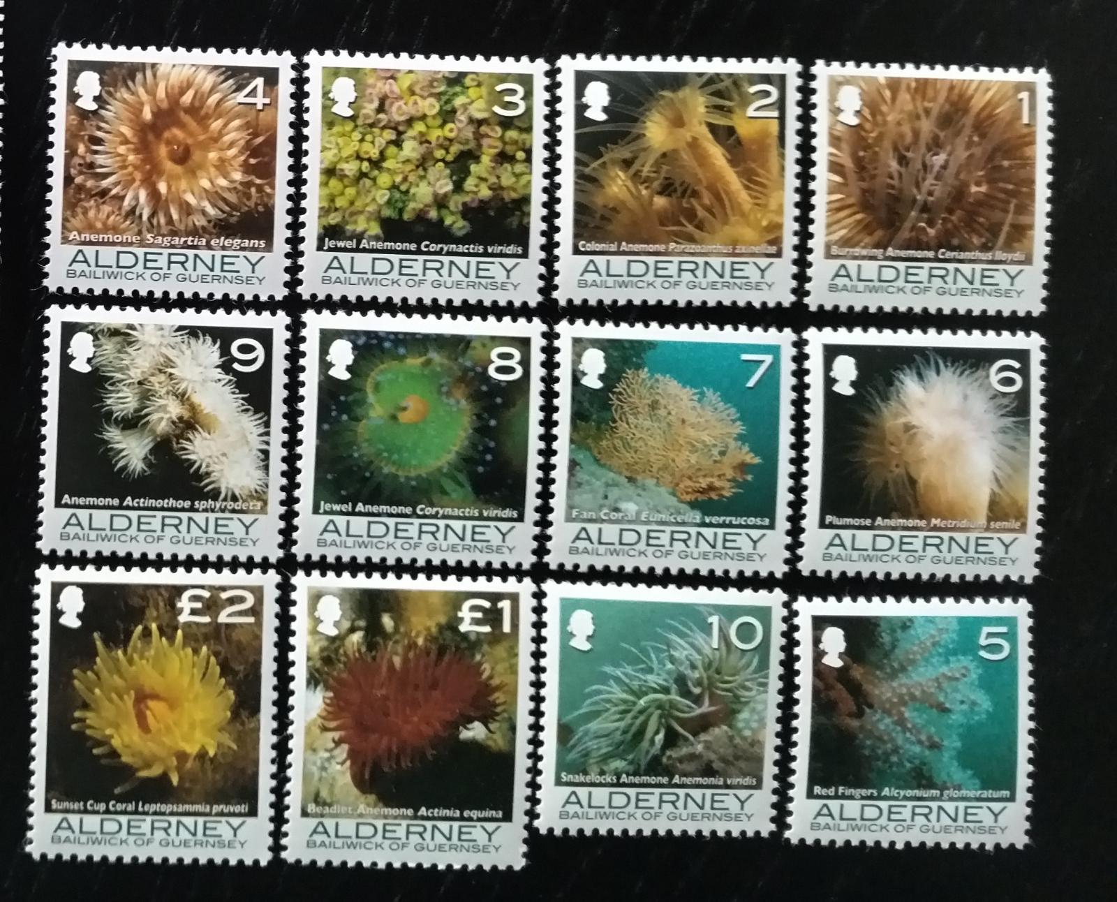 Alderney 2006 Definitiva: Mořská fauna a flora, Korály s dotisky