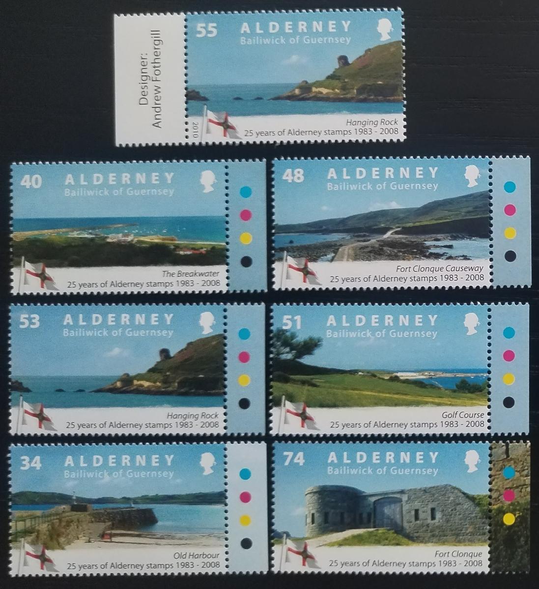 Alderney 2008 Výročí ostrovních známek + dotisk 2010