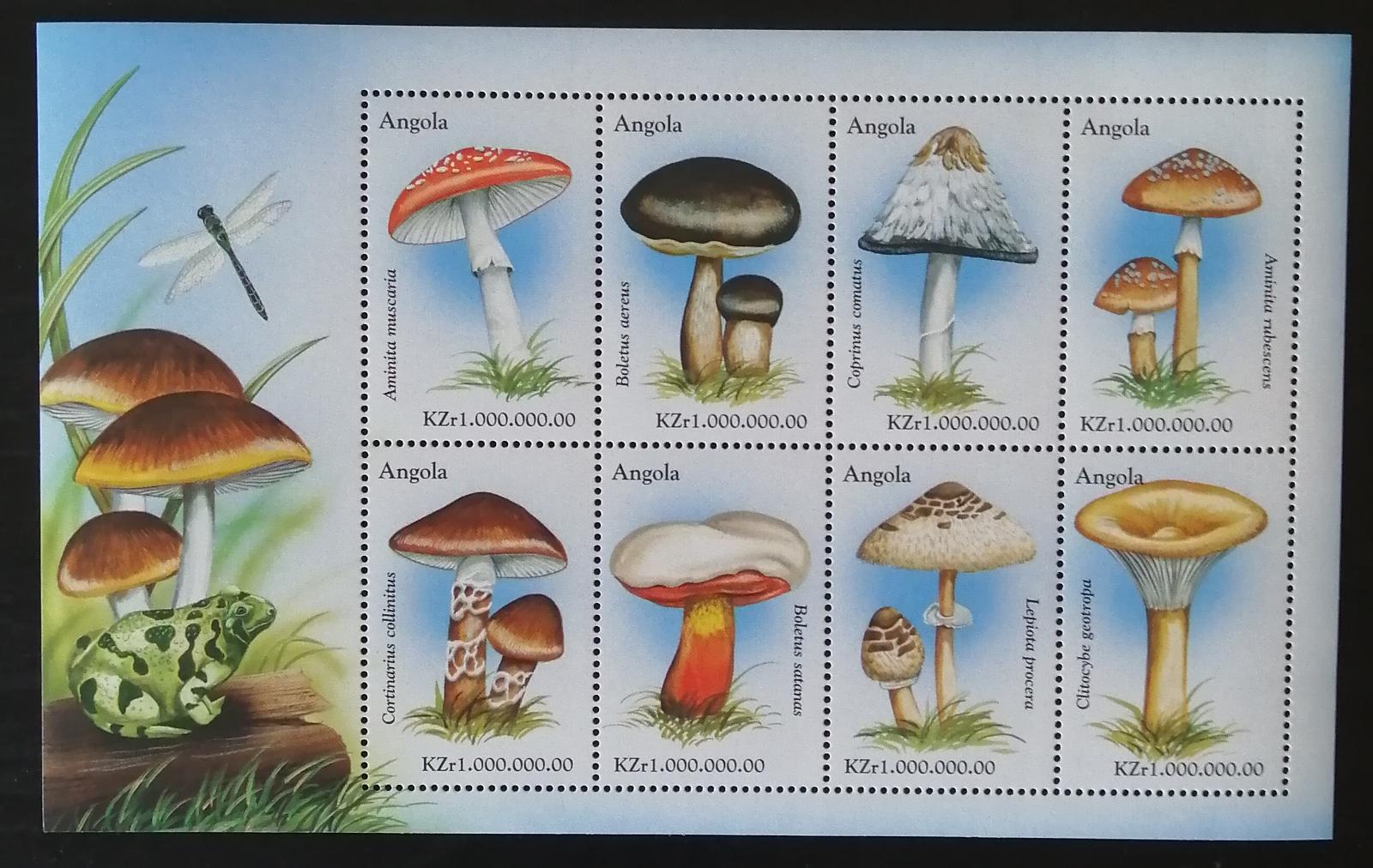 Angola 1999 Mi.1406-3 8€ Houby a mykologie, flora světa