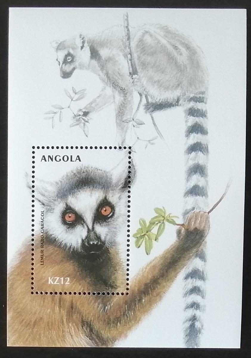 Angola 2000 Bl.75 6€ Africká fauna, Lemur catta