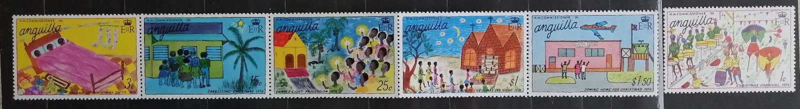 Anguilla 1976 Vánoce a dětské kresby v pásce