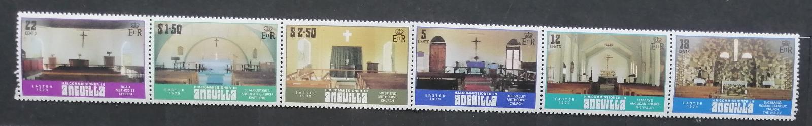 Anguilla 1979 Velikonoce a kostely & stavby v pásce