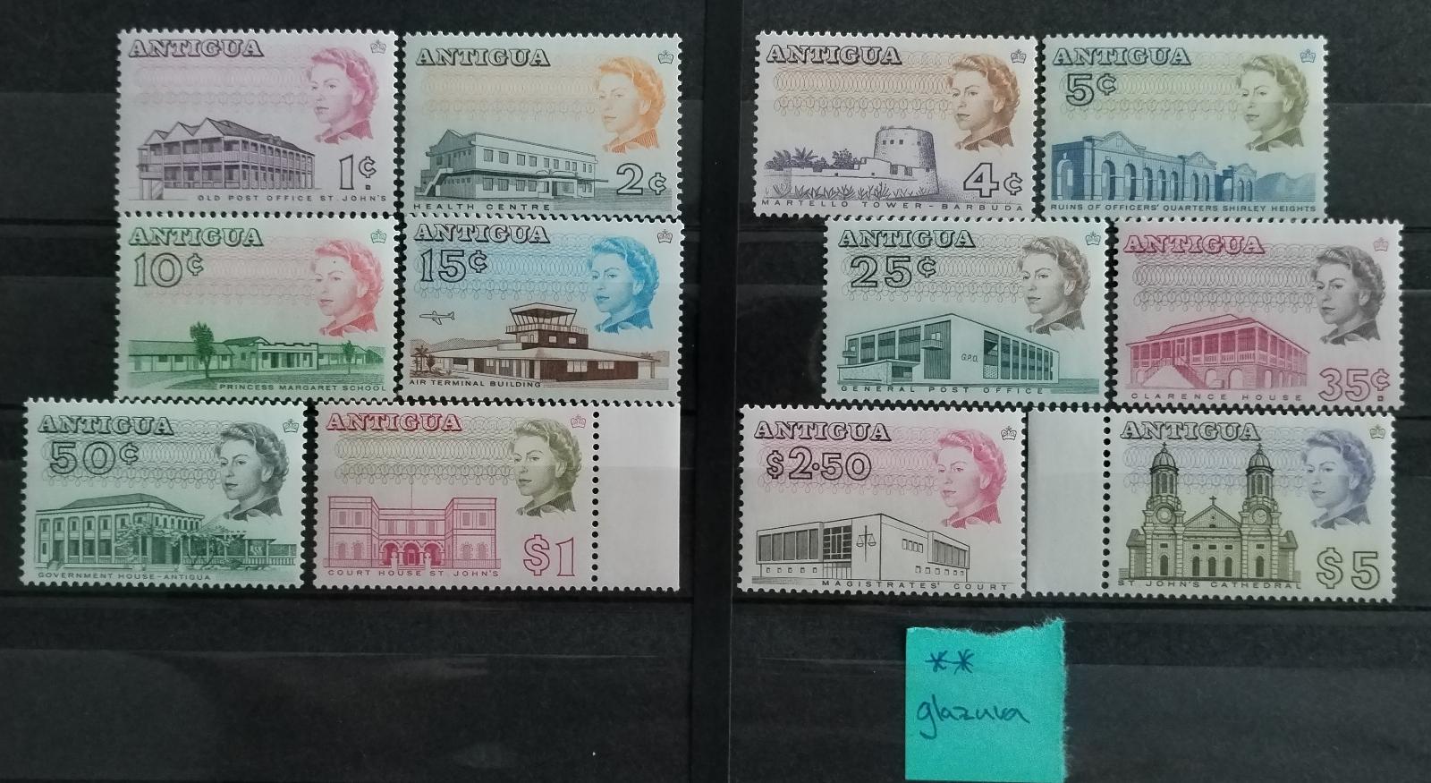 Antigua 1969 40£ Komplet definitivy staveb (GLAZED PAPER 30.9.1969)