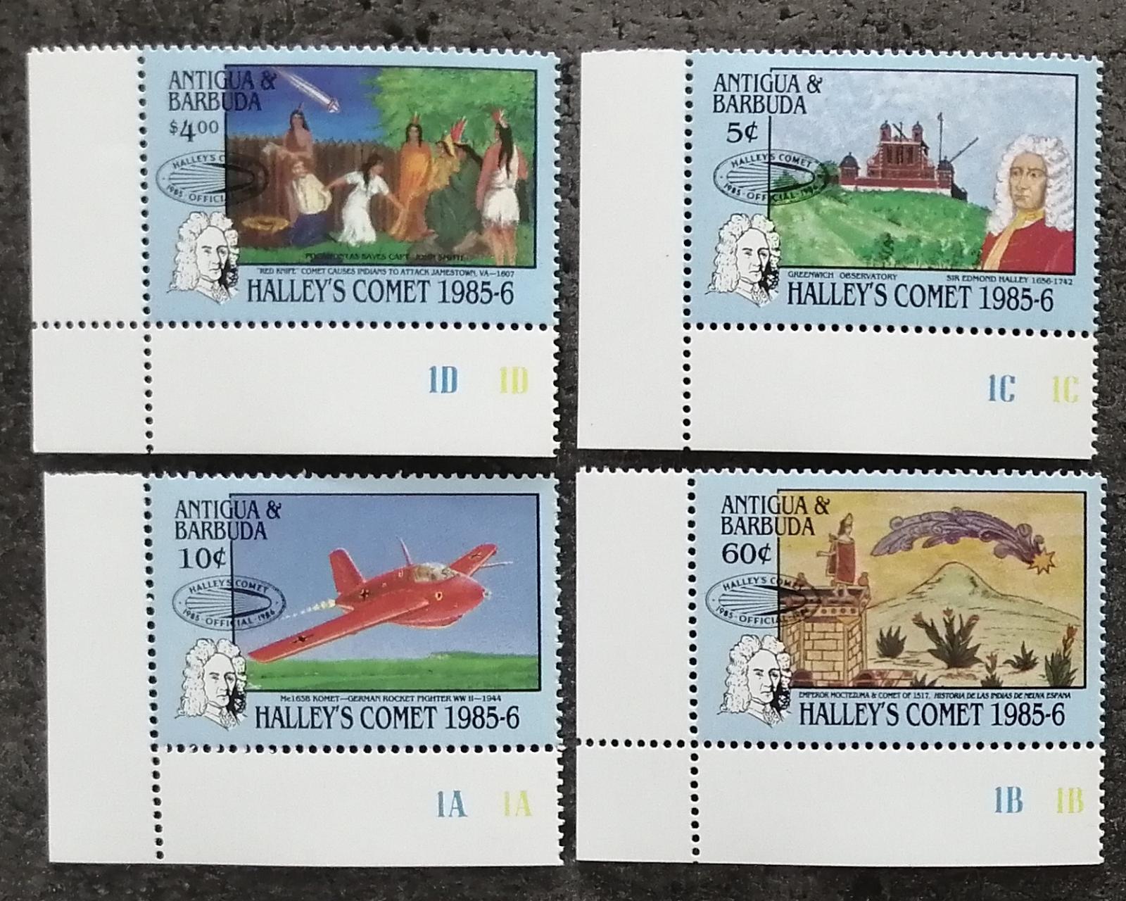 Antigua & Barbuda 1986 10€ Halleyova kometa, vesmír a kosmos