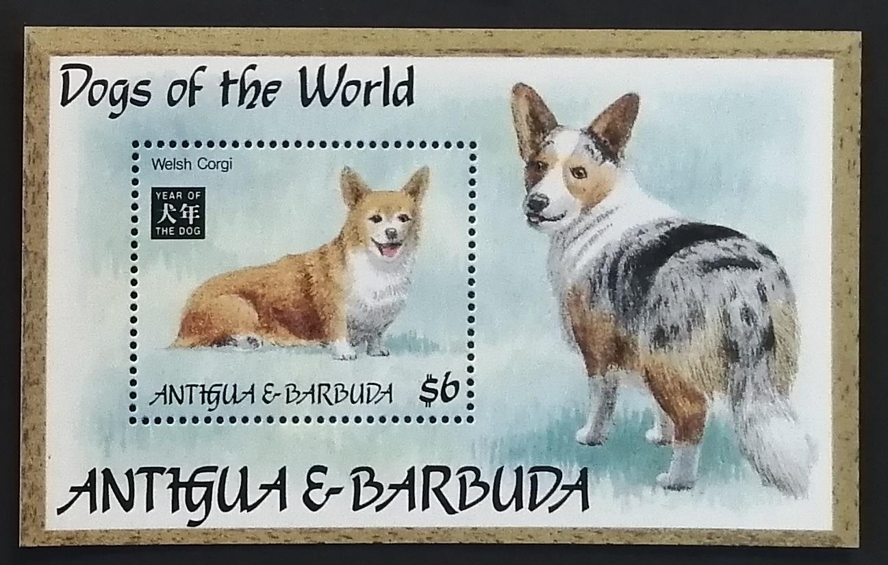 Antigua & Barbuda 1994Bl.288 7,5€ Psí nízké rasy, Corgi