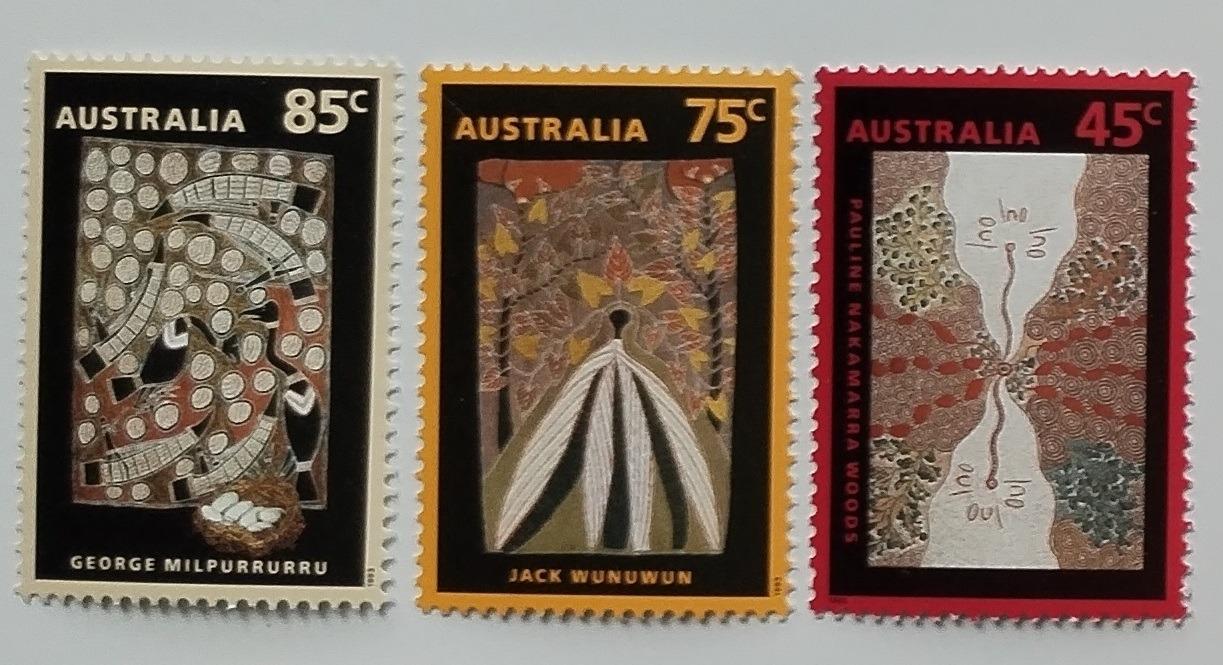 Austrálie 1993 Aboridžinské vzory a umění nekompl.