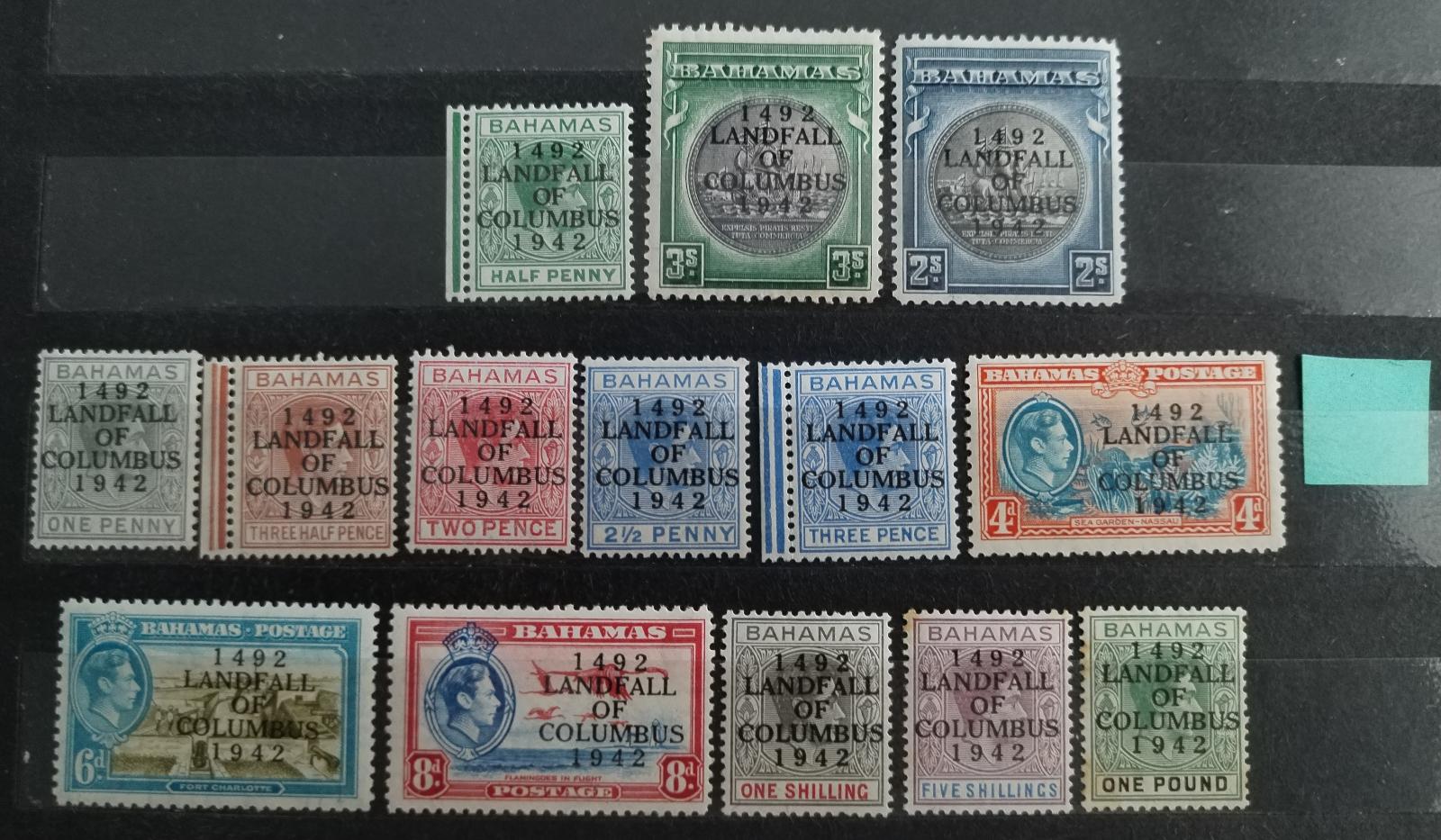 Bahamy 1942 90£ Přetisky výročí objevení Ameriky (popis)