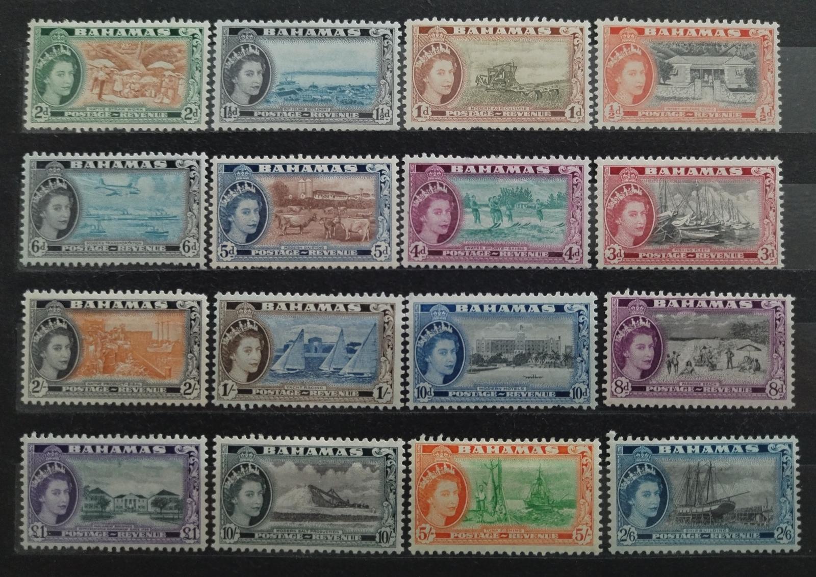 Bahamy 1954-2 100£ Definitiva královny Alžběty II. (1£ bez nálepky)