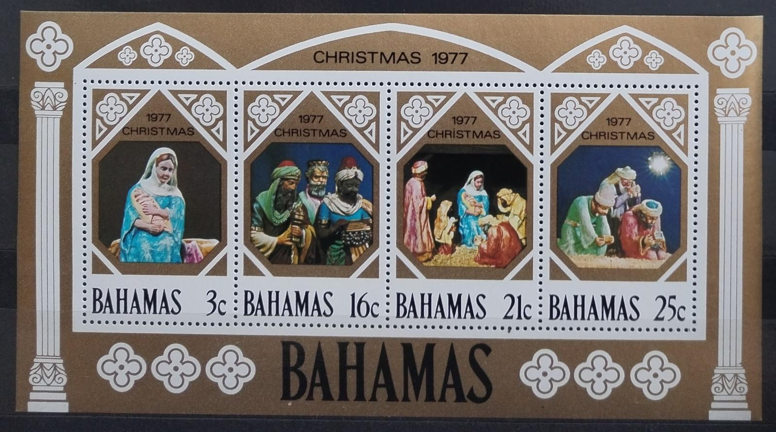 Bahamy 1977 Vánoce a postavičky z betlémů, Ježíšek a Marie