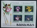 Bahamy 1987 Vánoce a narození Ježíše, květiny a orchideje, hledané!