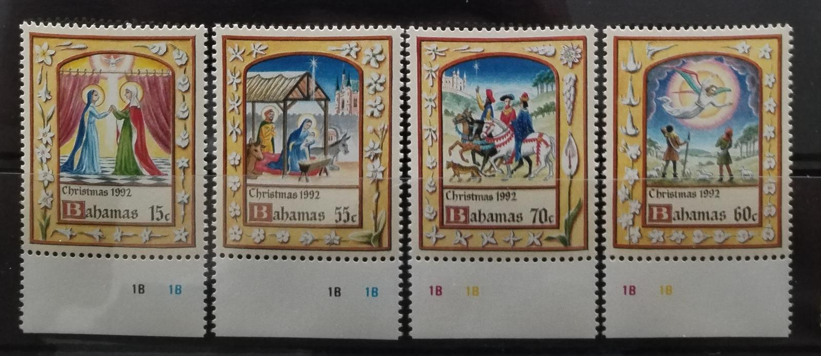 Bahamy 1992 Vánoce a středověké umění, Iluminace, Ježíšek a Marie