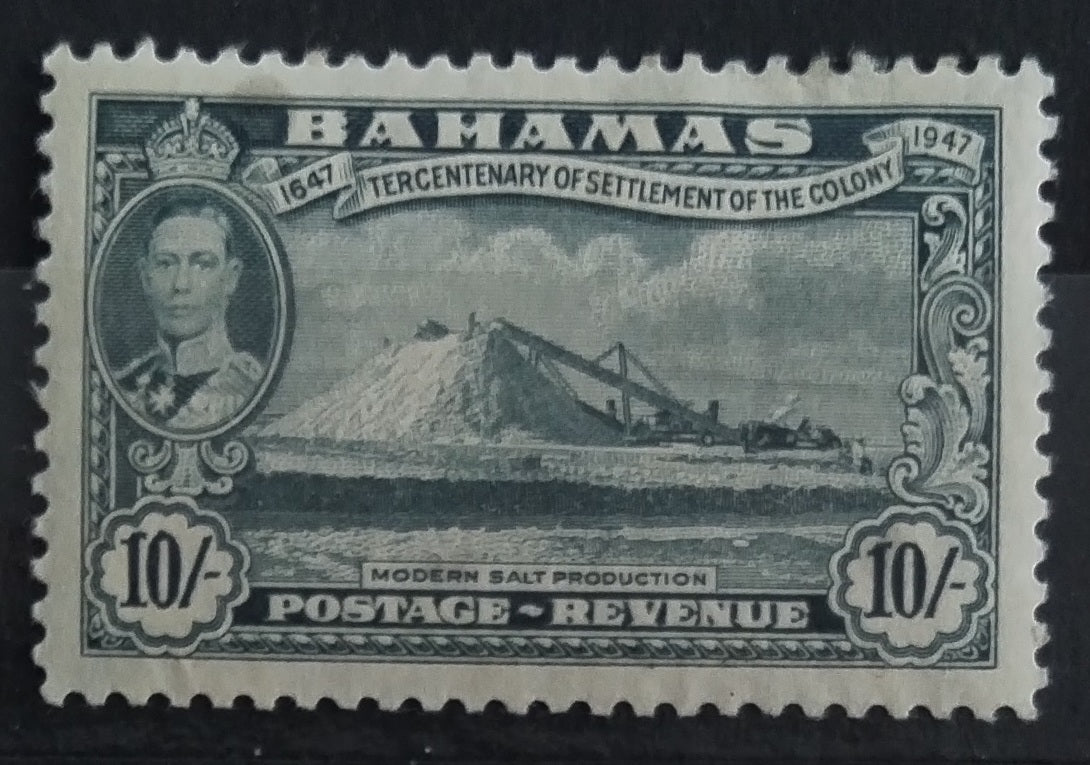 Bahamy 1948 SG192 Výročí osídlení, vada lepu