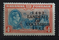 Bahamy 1942 SG168 Výročí objevení Ameriky