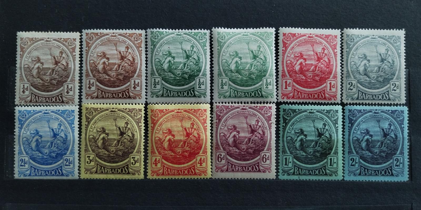 Barbados 1916-9 +125£ Definitiva Jiřího V. po 2s + varianty