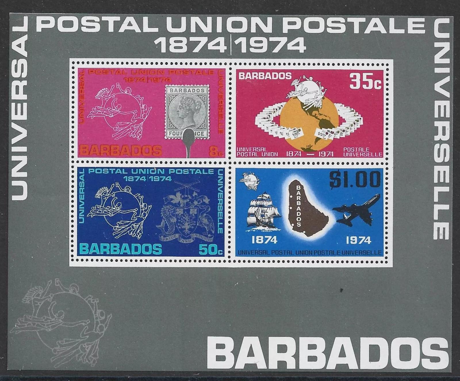 Barbados 1974 Výročí Světové poštovní unie, UPU