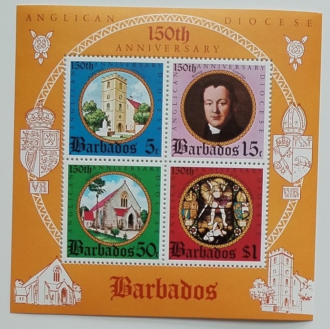 Barbados 1975 Bl.6 150 let anglikánské diecéze, kostely a víra