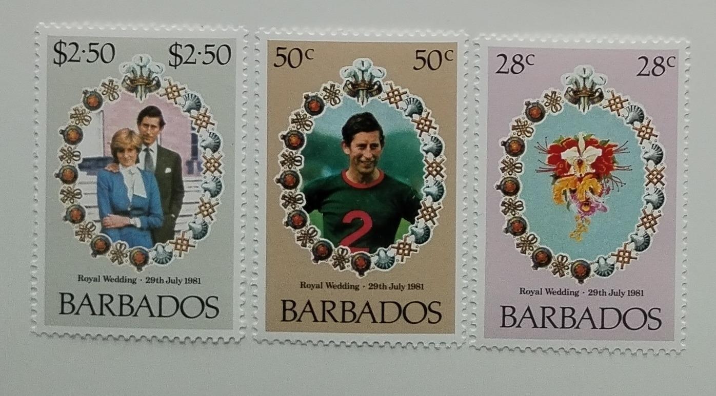 Barbados 1981 Svatba princezny Diany a krále Karla III.