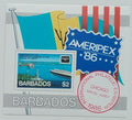 Barbados 1986 Bl.21 11€ Výstava známek AMERIPEX, Vlajky a lodě