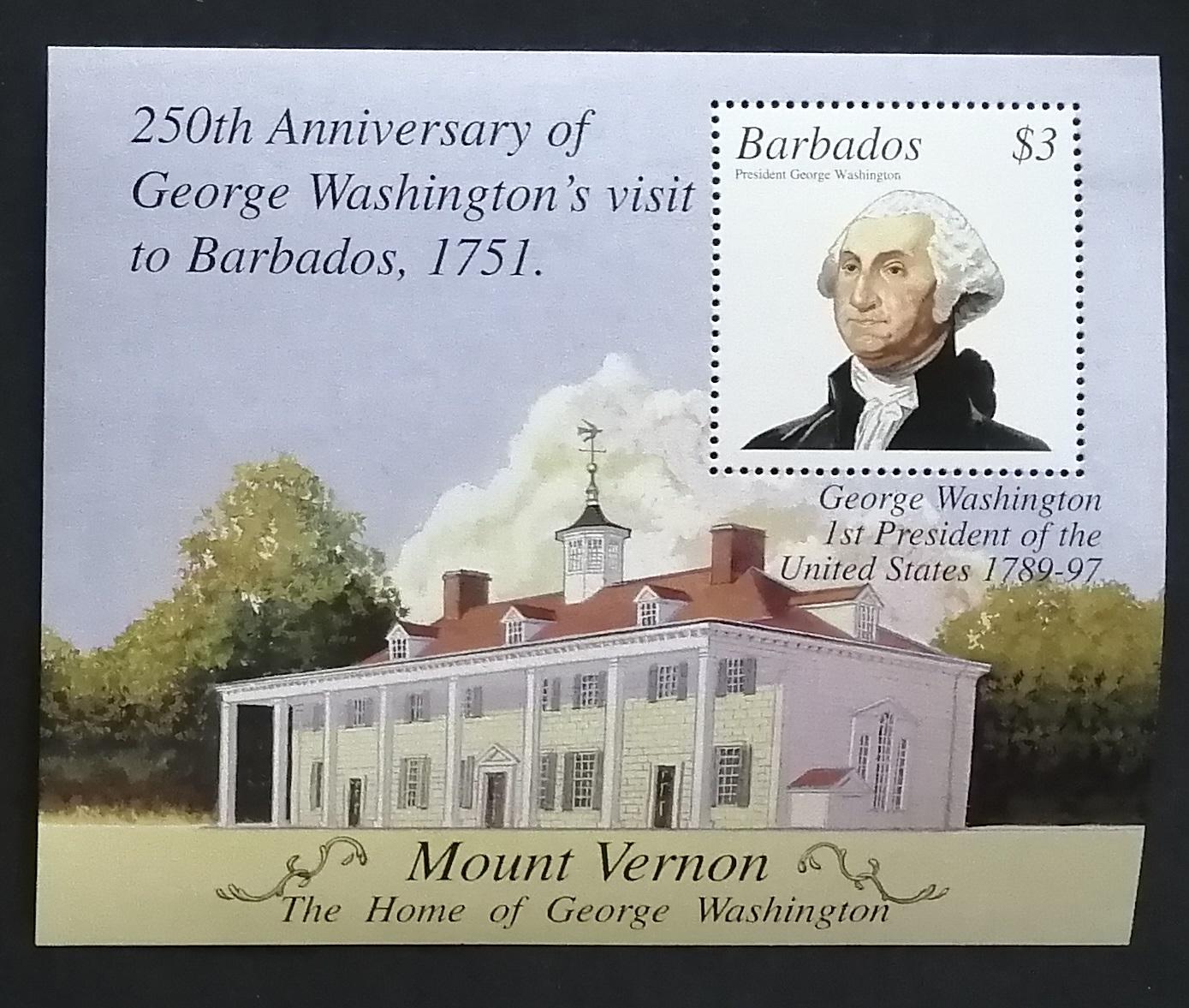 Barbados 2002 Bl.41 5€ Výročí George Washingtona