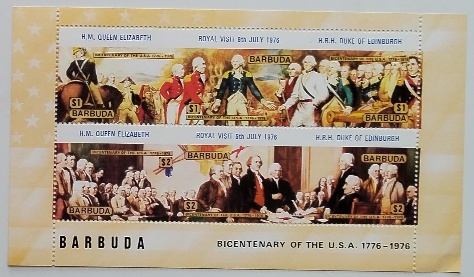 Barbuda 1976 Přetisky - Návštěva Royal Family