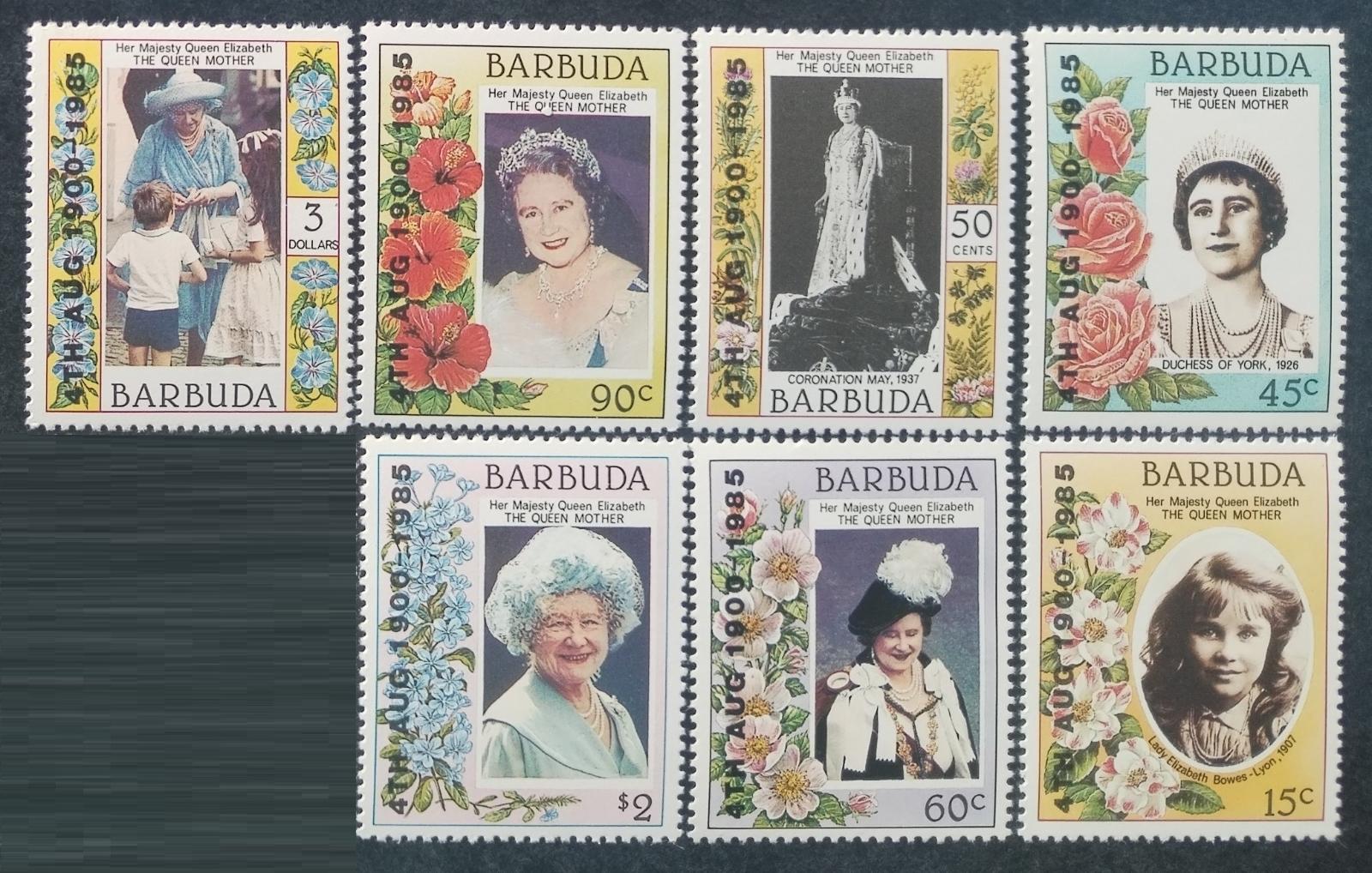 Barbuda 1985 13€ Narozeniny královny matky PŘETISKY