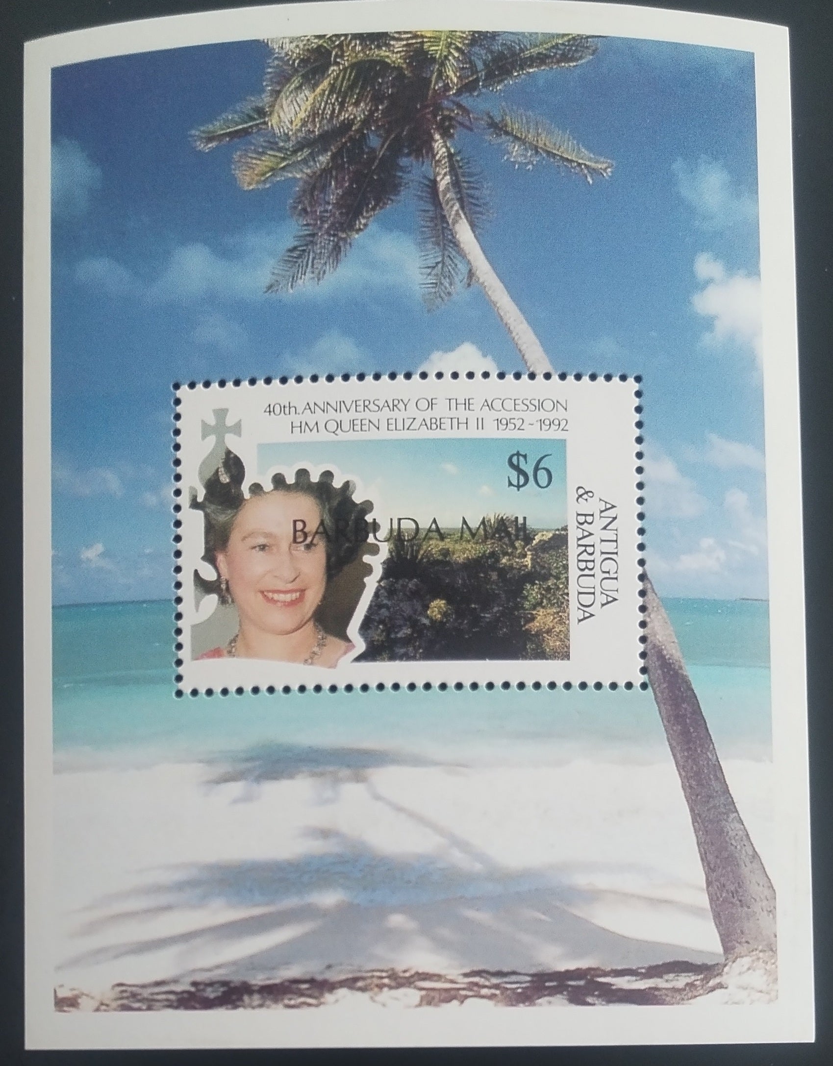 Barbuda 1992 Přetisk lokální pošty - Královna Alžběta II. I.