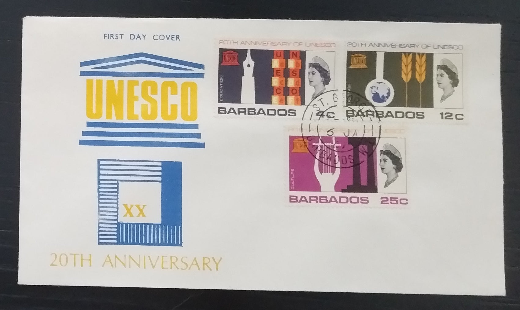 Barbados 1967 FDC - Výročí UNESCO