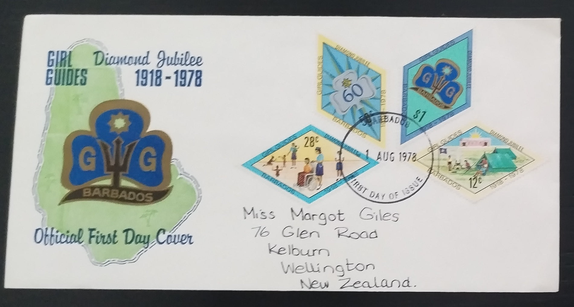 Barbados 1978 FDC - Výročí skautek