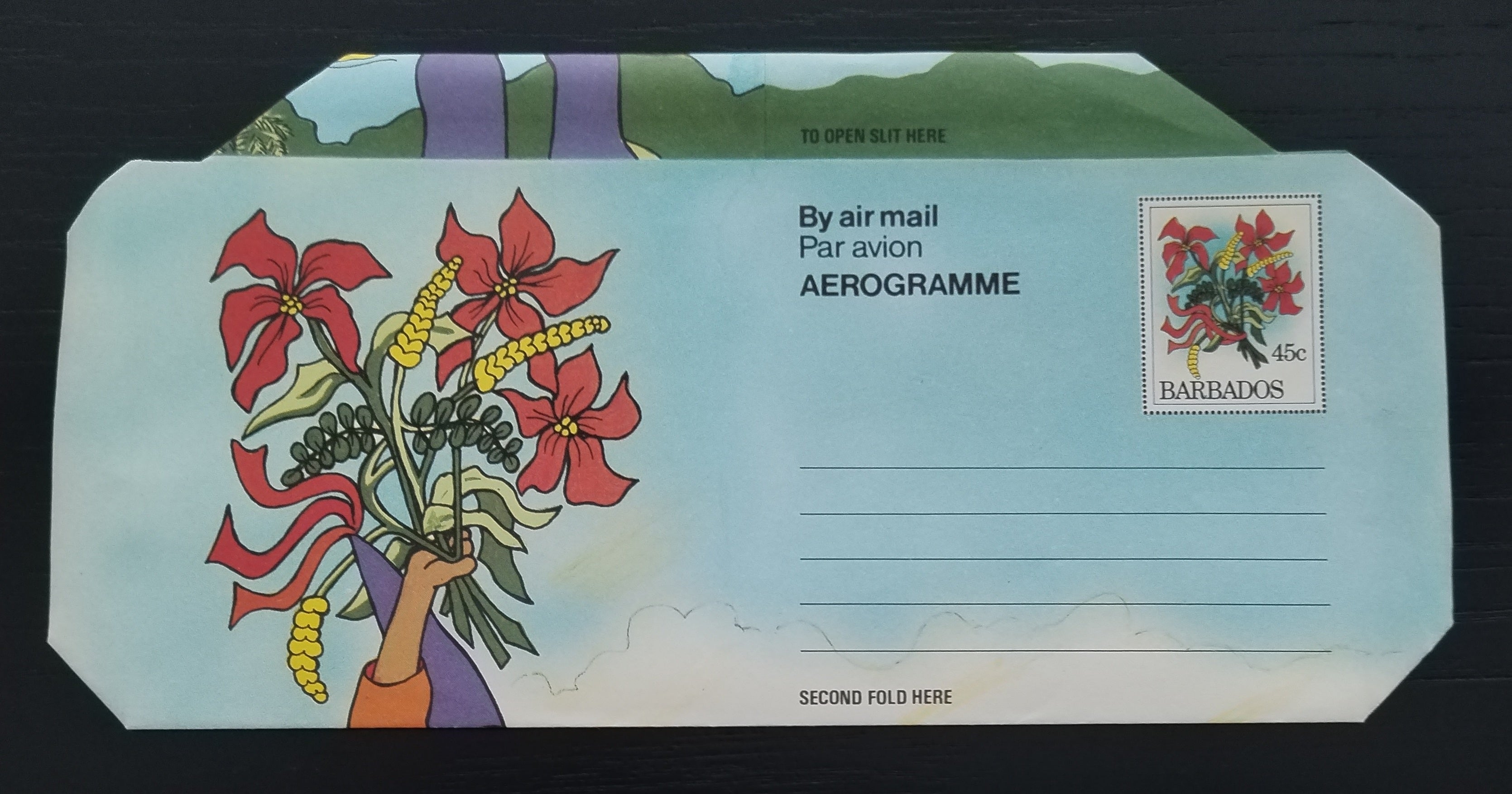 Barbados 1970-80 Nepoužitý aerogram, Květiny