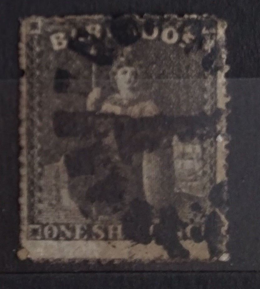 Barbados 1866 SG35 11£ Sitting Britannia 4