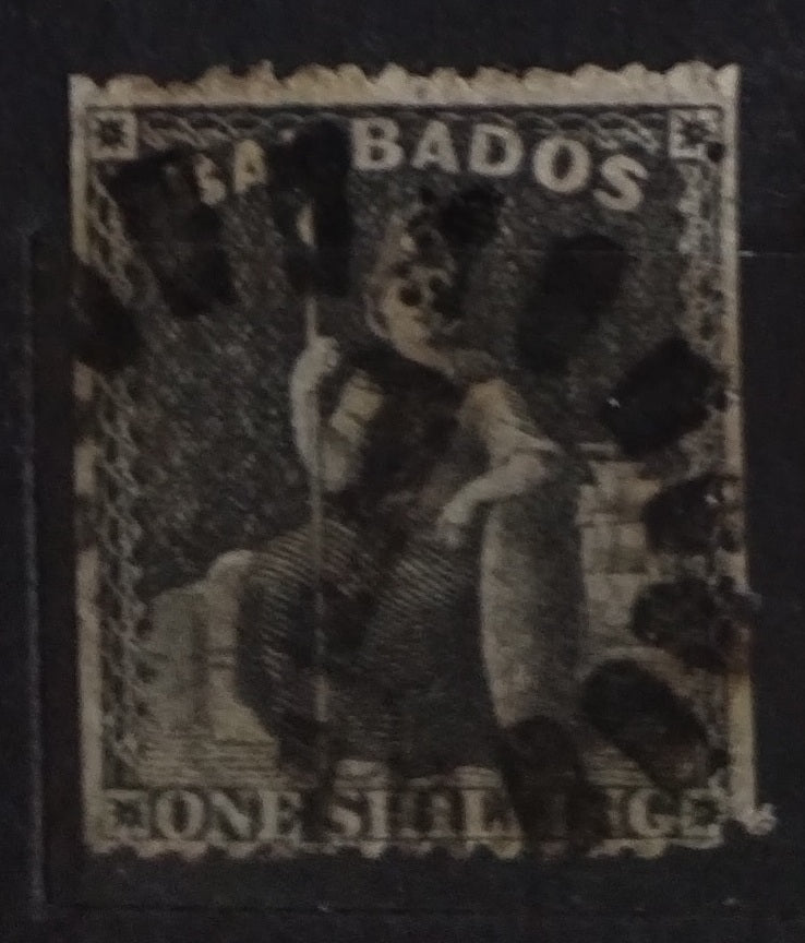 Barbados 1866 SG35 11£ Sitting Britannia (black)