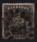 Barbados 1866 SG35 11£ Sitting Britannia 2